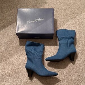 Universal Thread Women's Denim Blue Heeled Boots